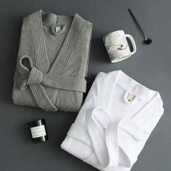100% cotton Unisex Terry Velour Spa Kimono Bathrobe, luxury hotel robes