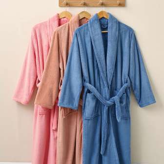 Plush Kimono Soft Warm Fleece Bathrobe for women