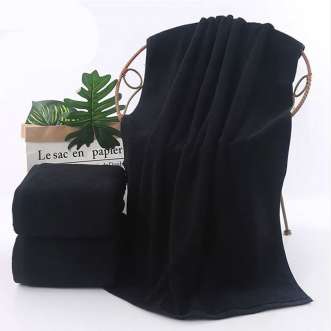 Wholesale black salon towels thick hair wrap towel with customized logo