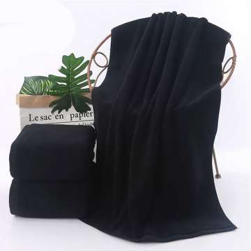 Wholesale black salon towels thick hair wrap towel with customized logo