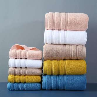 Factory wholesale solid soft linen dobby bath towel cotton terry towel 