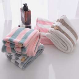 Rapid drying coral fleece hair towel wrap for women