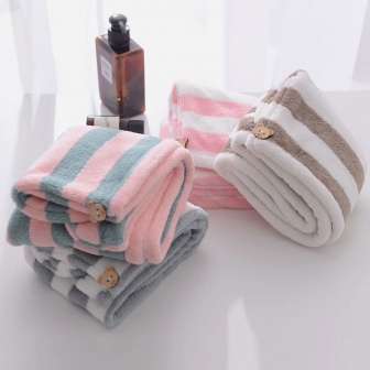 Rapid drying coral fleece hair towel wrap for women