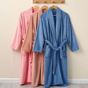 Plush Kimono Soft Warm Fleece Bathrobe for women