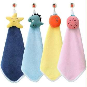 Super absorbent coral fleece 4-Pack of Cute Hand Towels