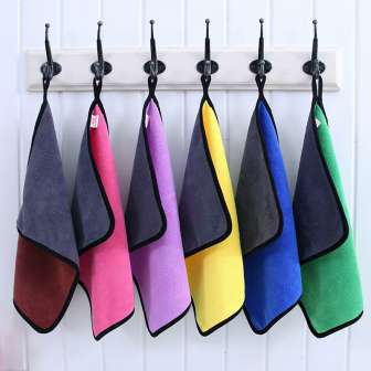 Super absorbent coral fleece microfiber car cleaning towel